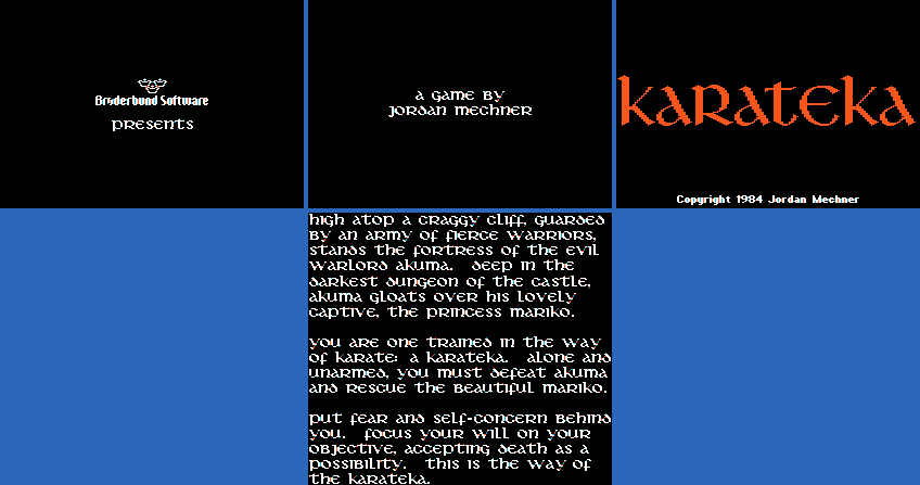 Karateka - Opening & Title Screen