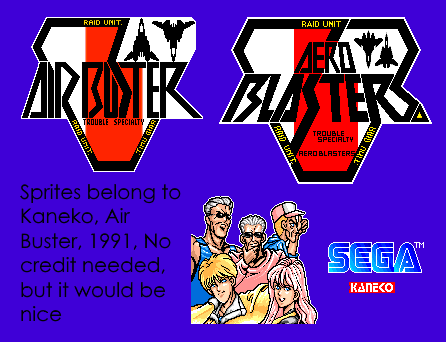 Air Buster / Aero Blasters - Title Screen