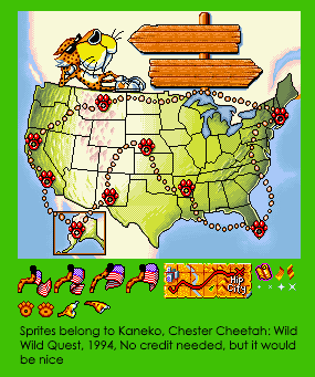 Chester Cheetah: Wild Wild Quest (USA) - Map