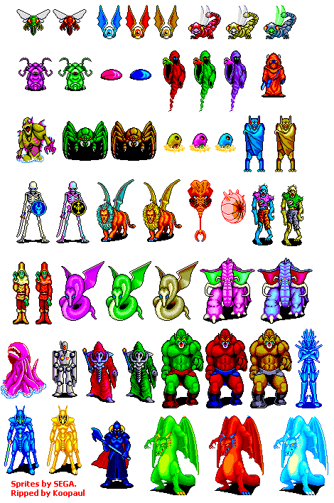 Phantasy Star - Monsters