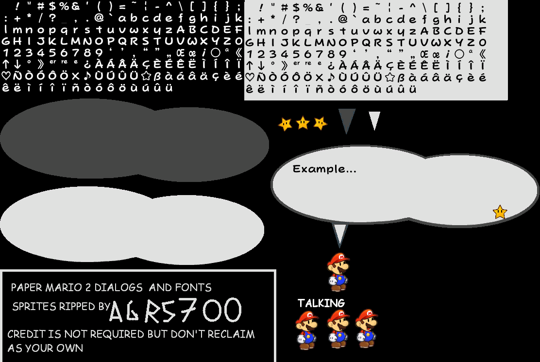 Paper Mario: The Thousand-Year Door - Font