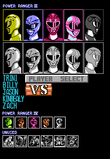 Power Ranger III (Bootleg) - Player Select