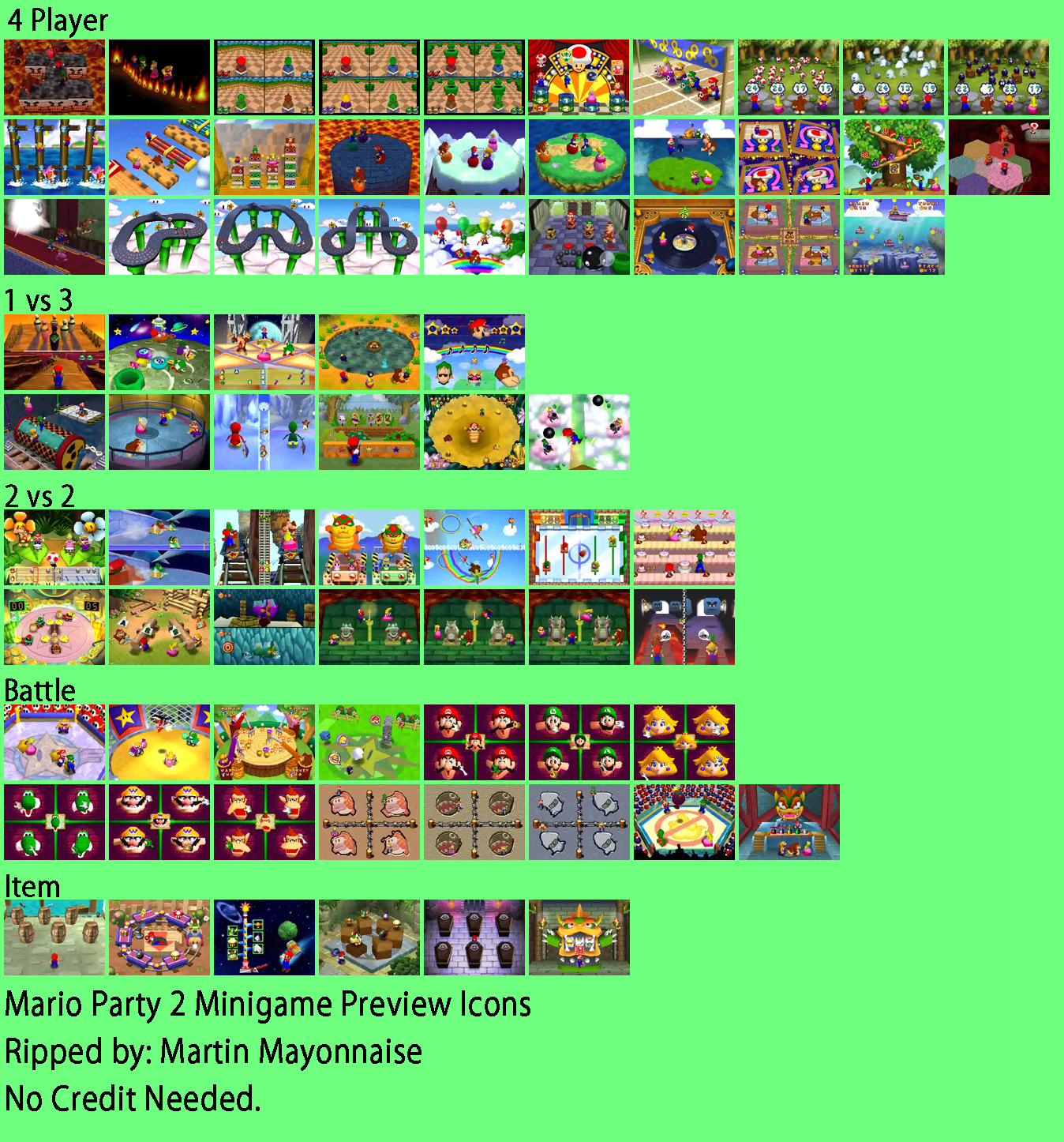 Mario Party 2 - Minigame Preview Icons