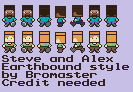 Minecraft Customs - Steve and Alex (EarthBound-Style)