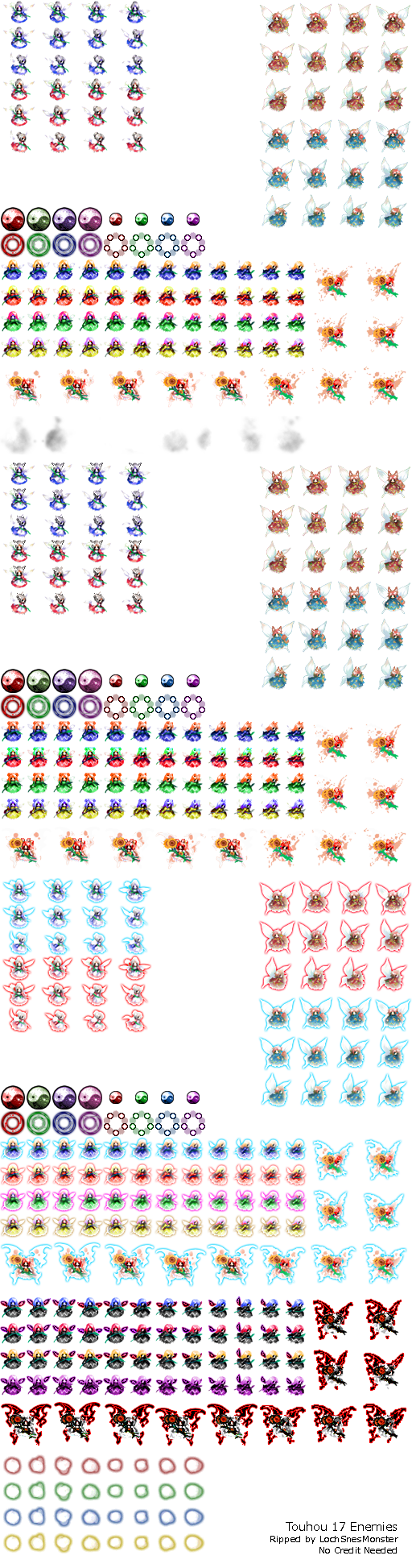 Touhou Kikeijuu (Wily Beast and Weakest Creature) - Enemy Sprites