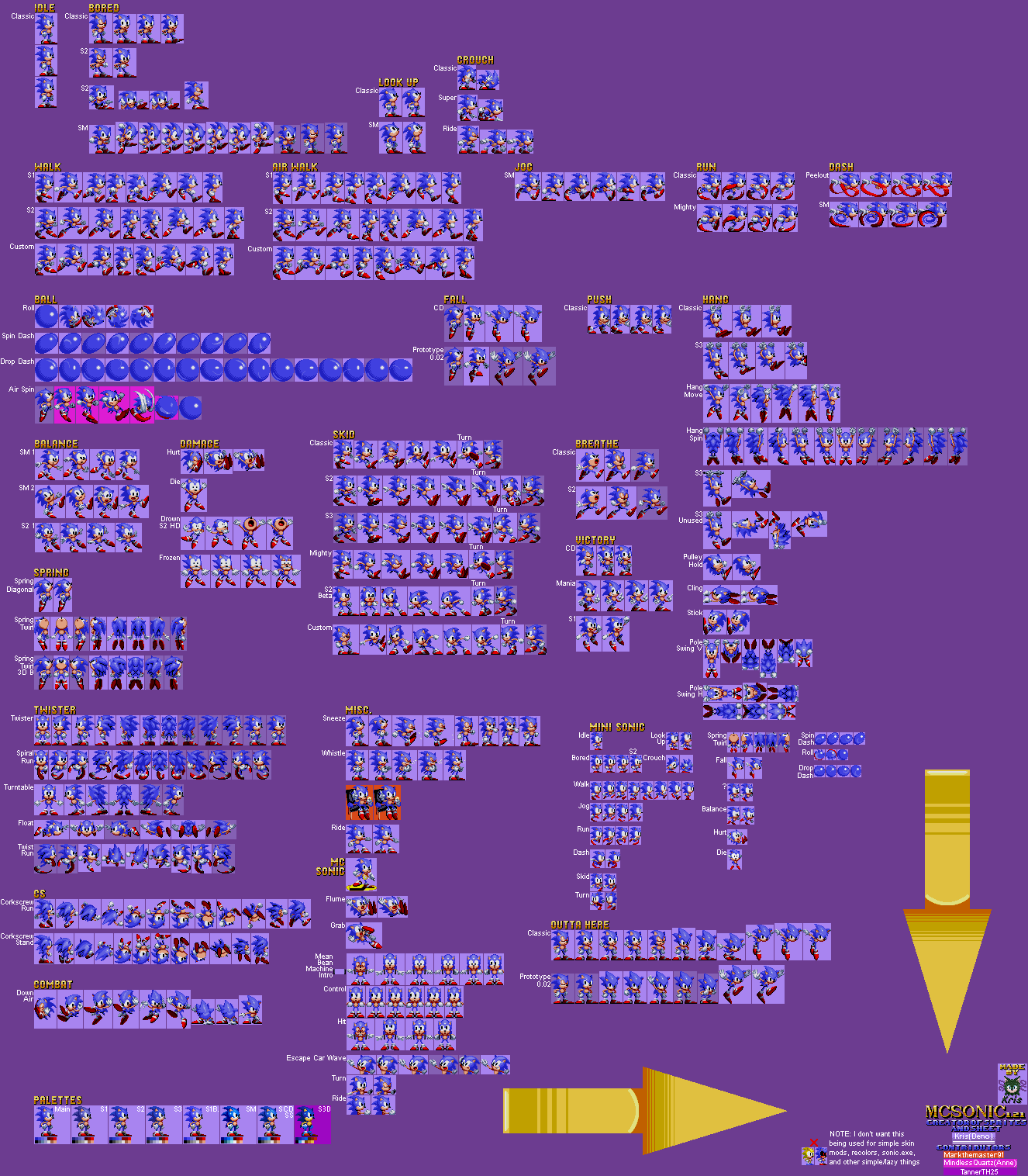 Sonic the Hedgehog Customs - Sonic (Sonic 1-Style, Expanded)