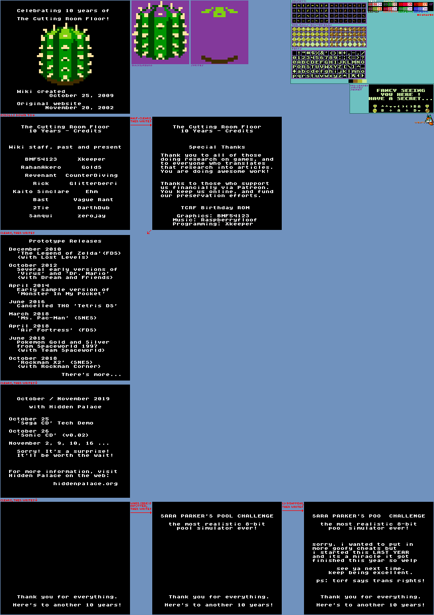 TCRF 10th Anniversary ROM (Homebrew) - General Sprites