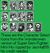 Pocket Fighter / Super Gem Fighter: Mini Mix (JPN) - Character Select Icons
