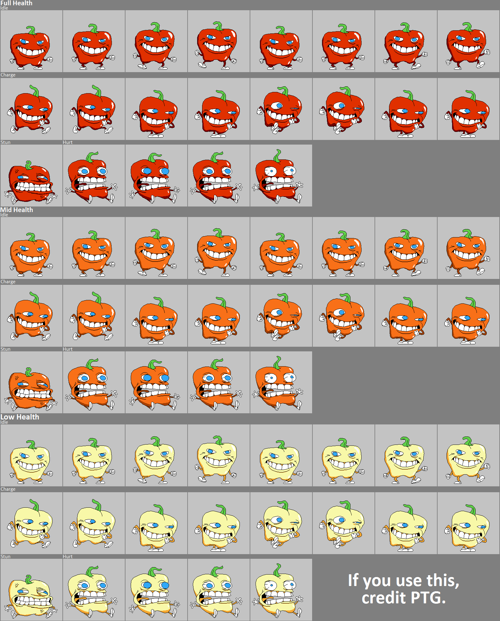 The Spriters Resource - Full Sheet View - Pizza Tower - Peppino's Rank  Screen