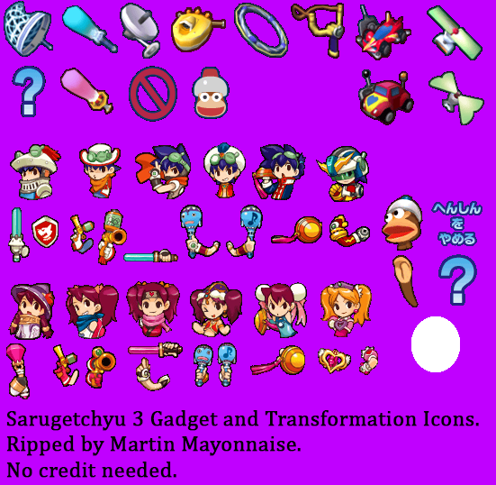 Ape Escape 3 - Gadget and Transformation Icons