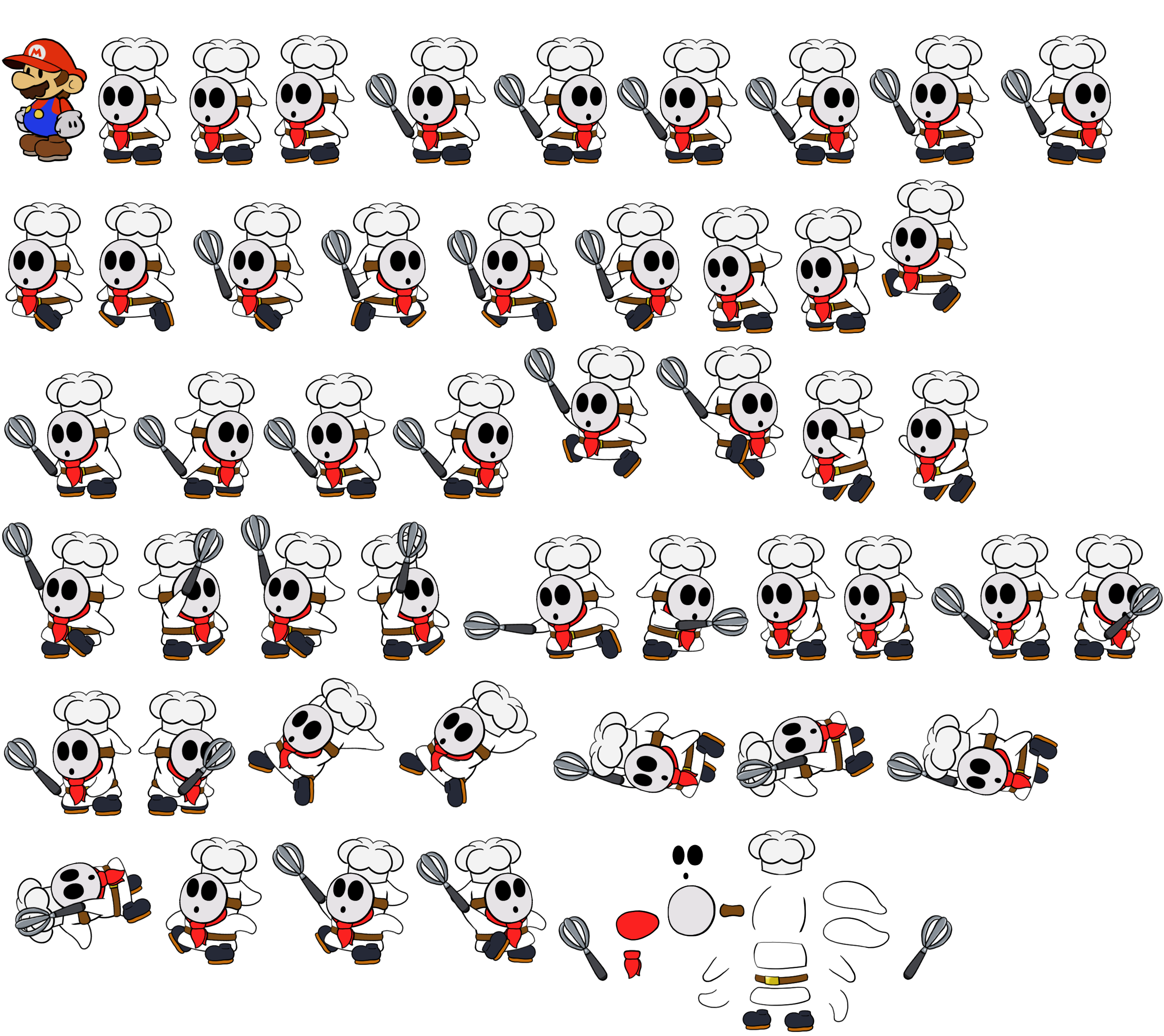 Shy Guy (Pastry Chef, Paper Mario-Style)