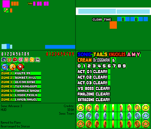 Sonic Advance 3 - HUD Numbers