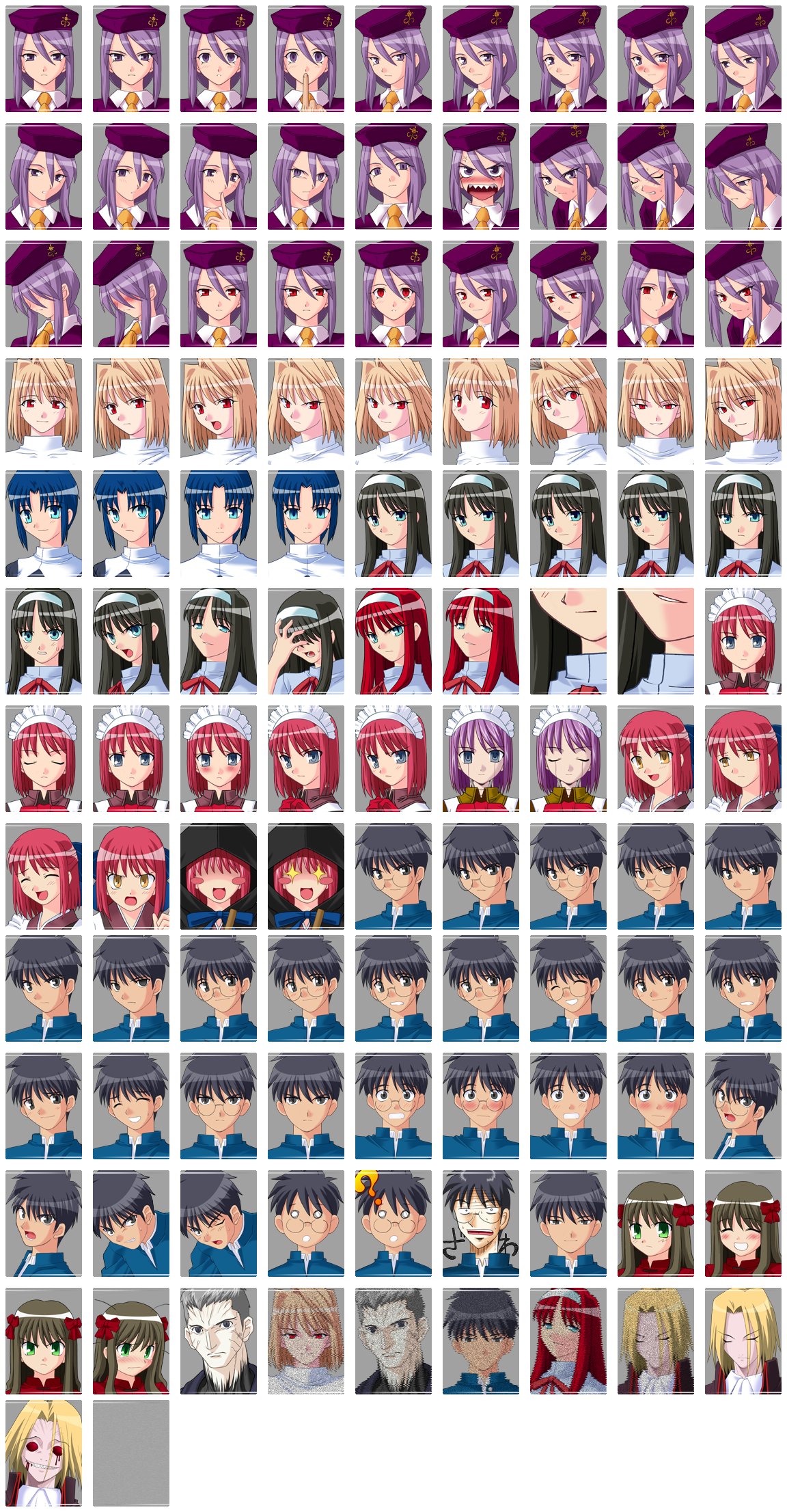 Melty Blood - Mugshots (Story Mode)