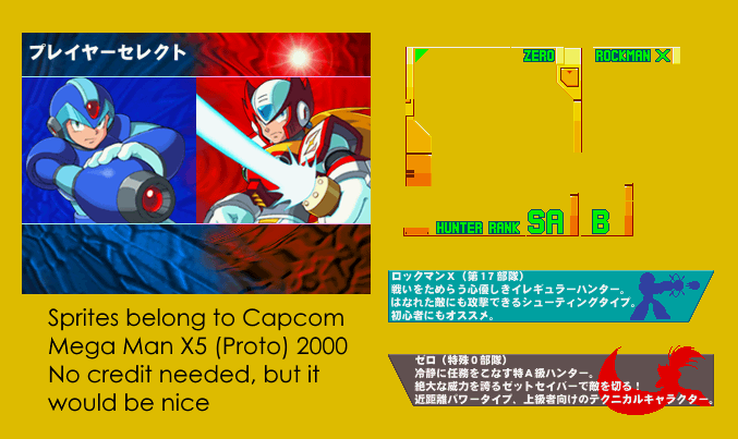 Mega Man X5 - Character Select