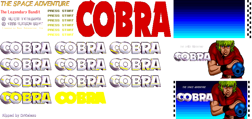 The Space Adventure - Cobra: The Legendary Bandit - Title Screens