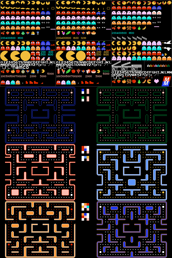 Pac-Man Customs - Pac-Man, Ms. Pac-Man, & Pac-Man Plus (NES-Style)