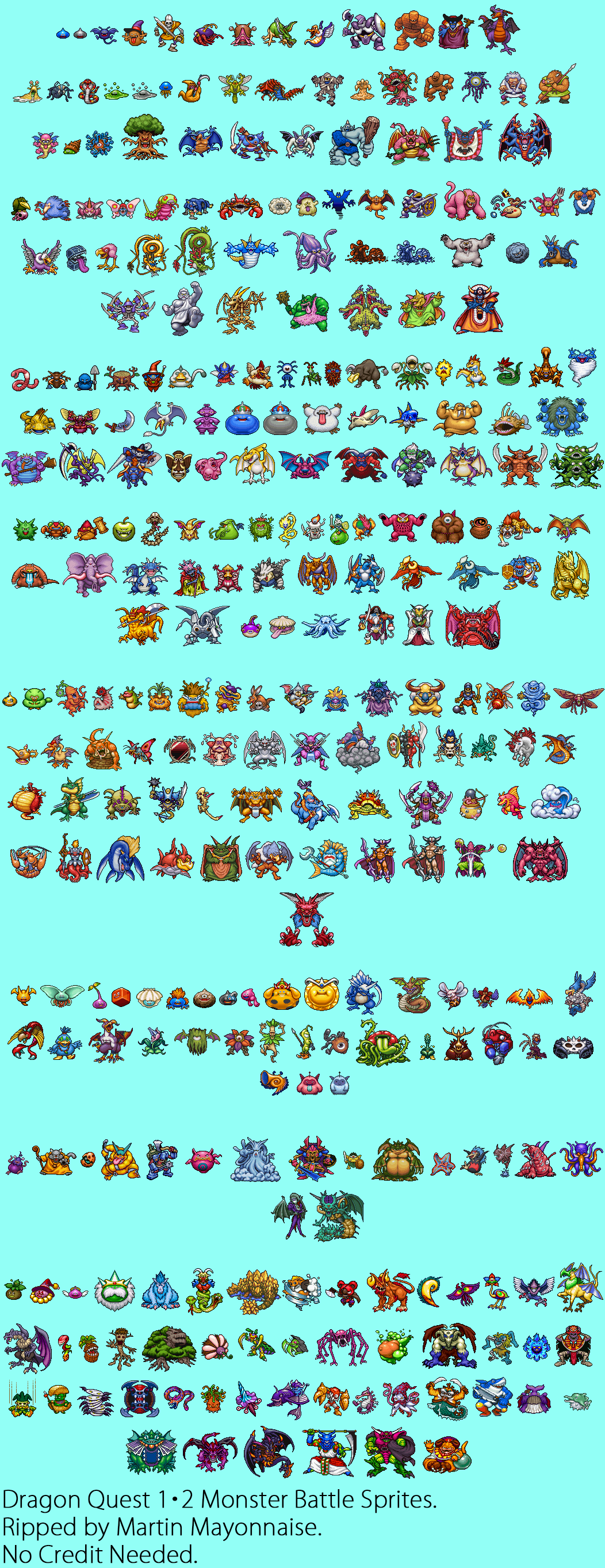 Dragon Quest Monsters 1 & 2 (JPN) - Monster Battle Sprites