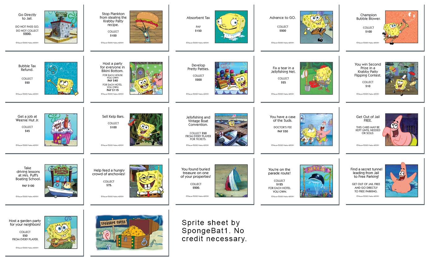 Monopoly: SpongeBob SquarePants Edition - Treasure Chest Cards
