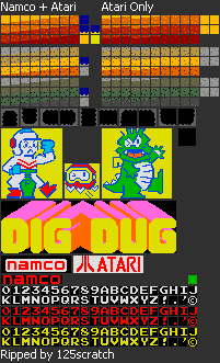 Dig Dug - Tiles, Logos and Text