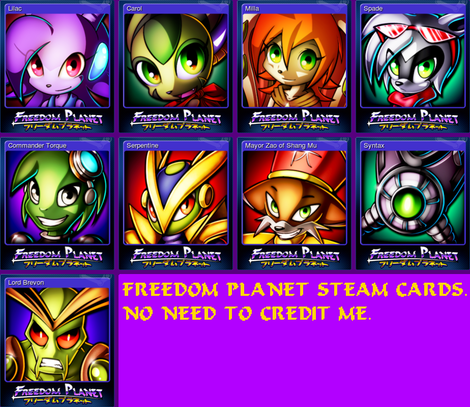 Freedom Planet - Steam Trading Cards (Regular)