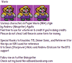 Wario Customs - Wario (Paper Mario N64-Style)