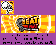 Rhythm Heaven Fever / Beat the Beat: Rhythm Paradise - Save Data Icon & Banner (Europe)