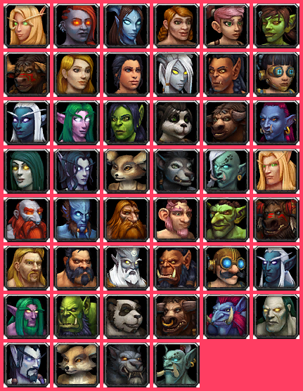 World of Warcraft - Character Race Icons (8.3)
