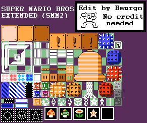 Mario Customs - Tileset (SMM2 / SM3DW, Super Mario Bros. 1 NES-Style, Expanded)