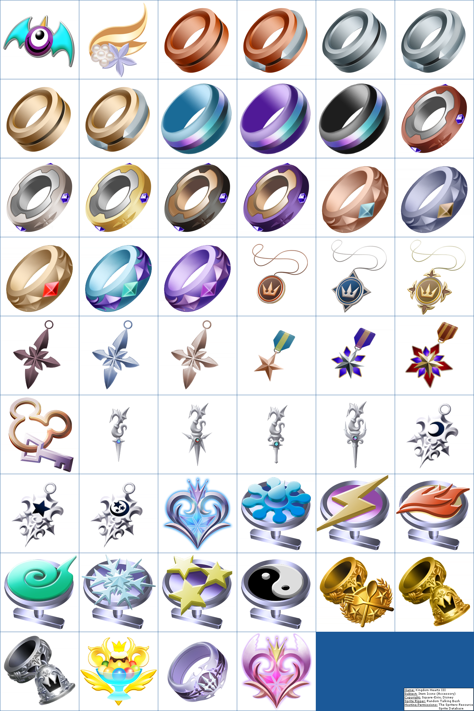 Kingdom Hearts 3 - Item Icons (Accessory)