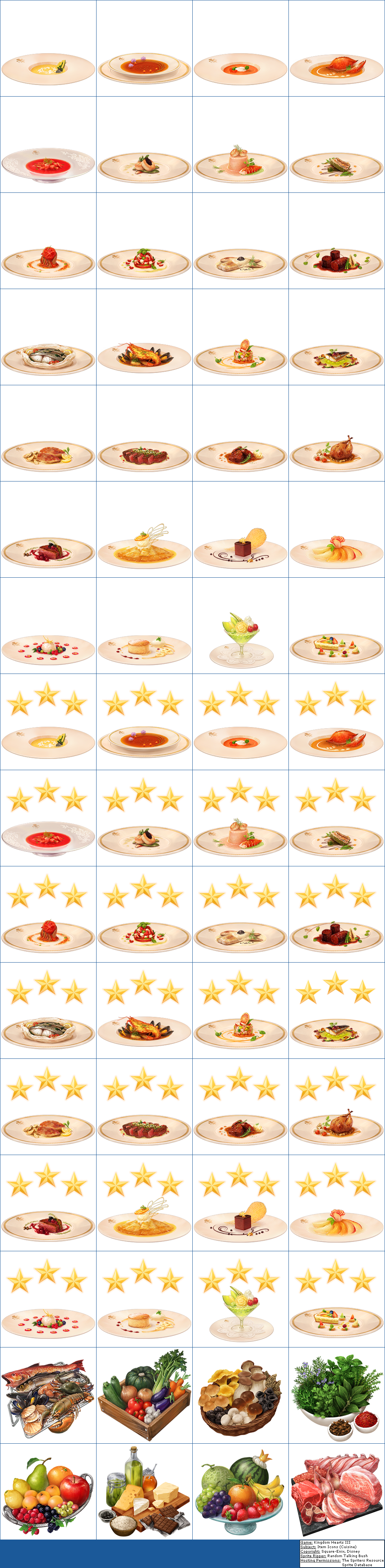 Kingdom Hearts 3 - Item Icons (Cuisine)