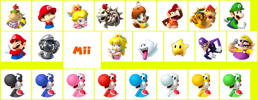 Mario Tennis Open - Character Select Icons