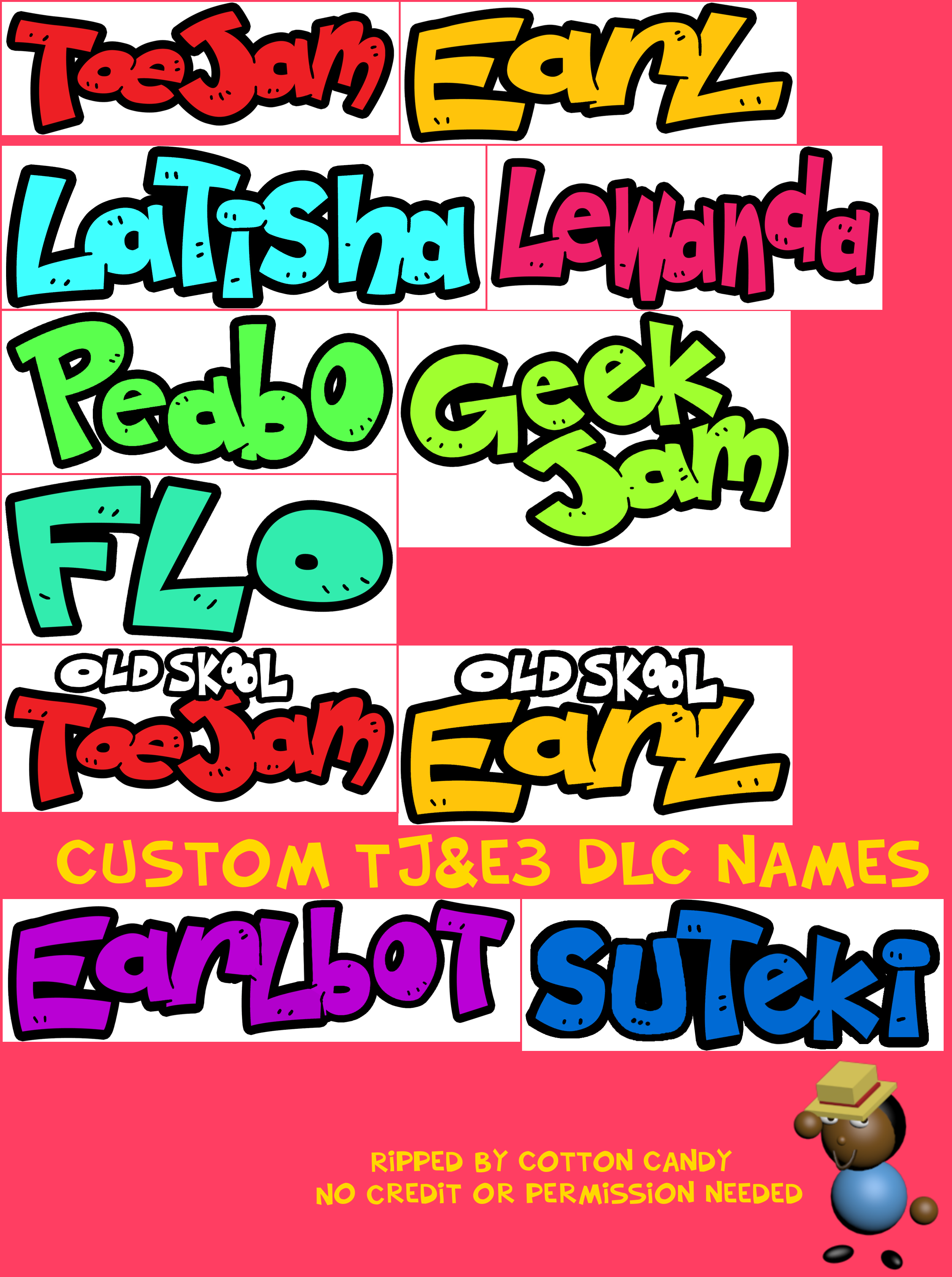 ToeJam & Earl: Back in the Groove! - Character Select Names