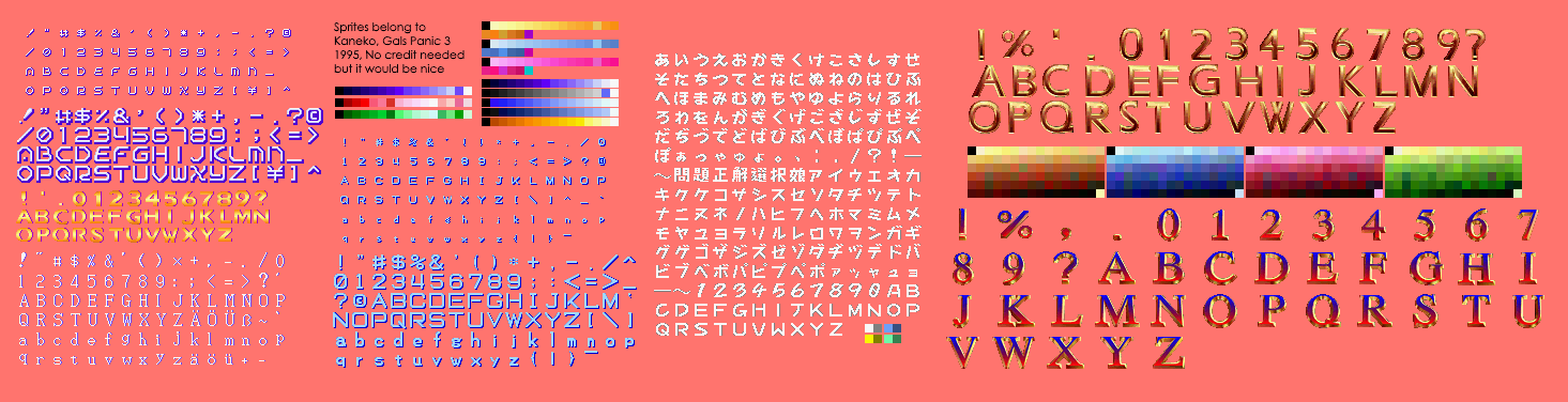 Gals Panic 3 - Font