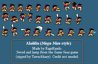 Disney / Pixar Customs - Aladdin (Mega Man NES-Style)