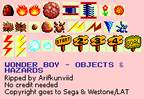 Wonder Boy - Objects & Hazards