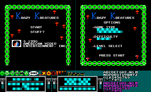 Krazy Kreatures (Unlicensed) - Title Screen