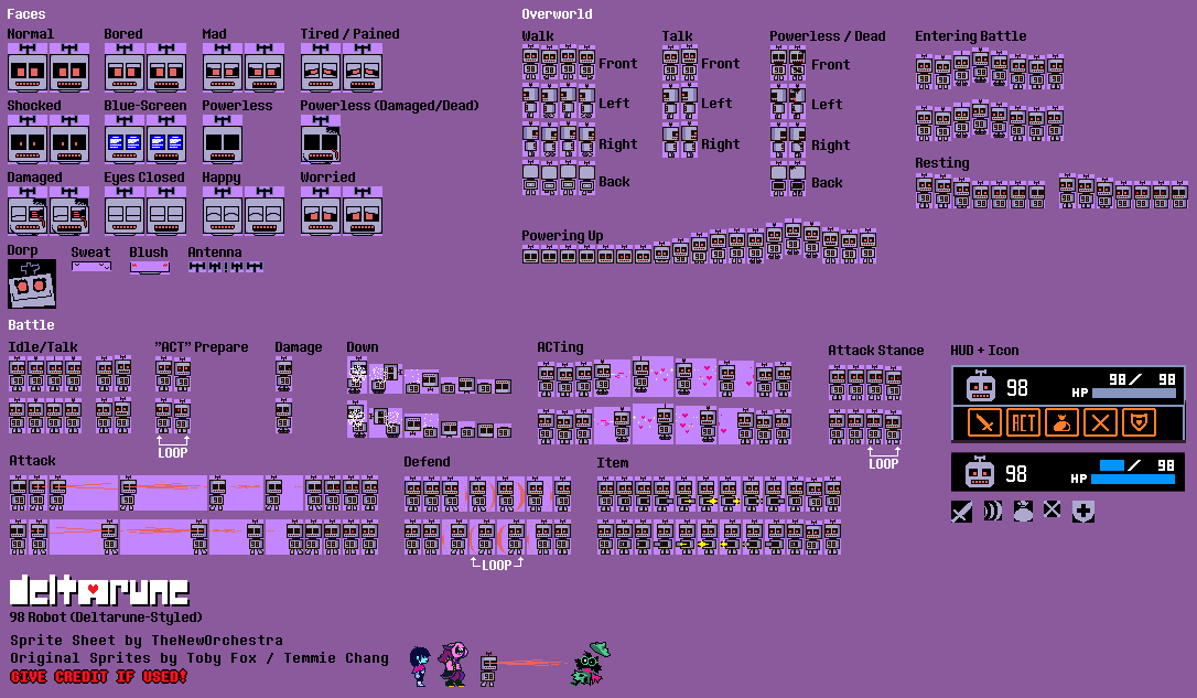 Undertale Customs - 98 Robot (Deltarune-Style)