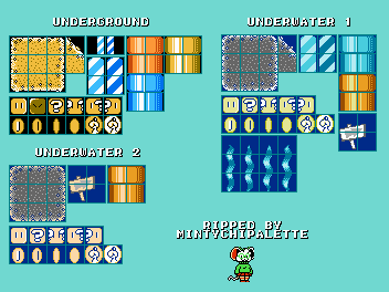 Super Mario World (Bootleg) - Underground and Underwater Tileset