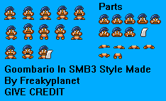 Paper Mario Customs - Goombario (Super Mario Bros 3 SNES-Style)