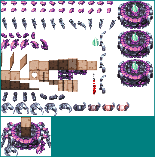 CrossCode - Unnamed Crab Boss / Purple Cargo Crab (Unused)