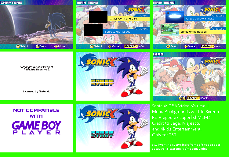 Sonic X: Volume 1 - Menu Backgrounds & Title Screen