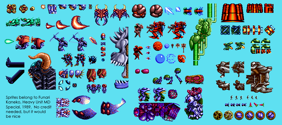 Heavy Unit: Mega Drive Special - Enemies