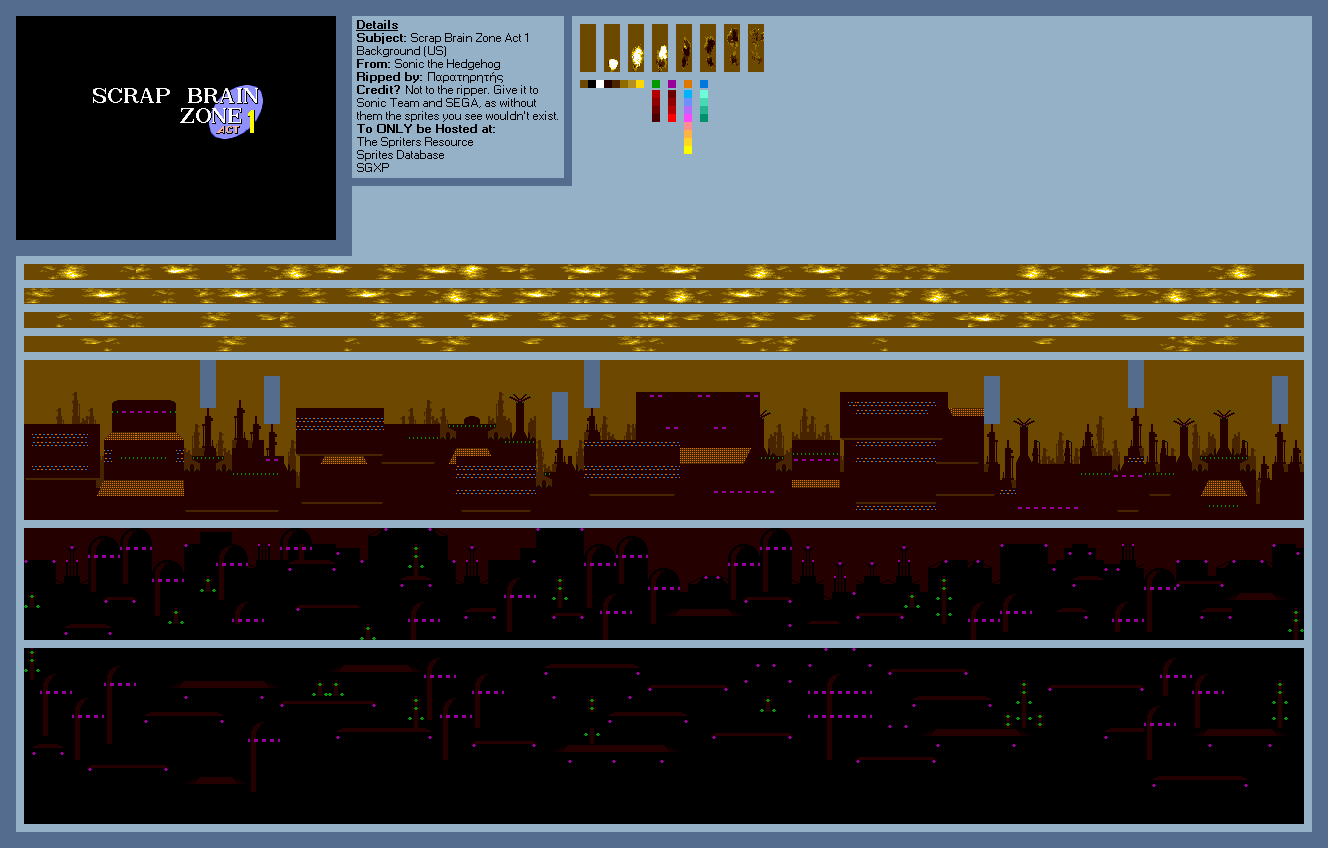 Brain zones. Scrap Brain Zone Sprites. Sonic Scrap Brain Zone. Sonic 1 Scrap Brain background. Sonic 1 Scrap Brain Zone background.