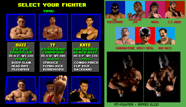 Pit Fighter - Character Select