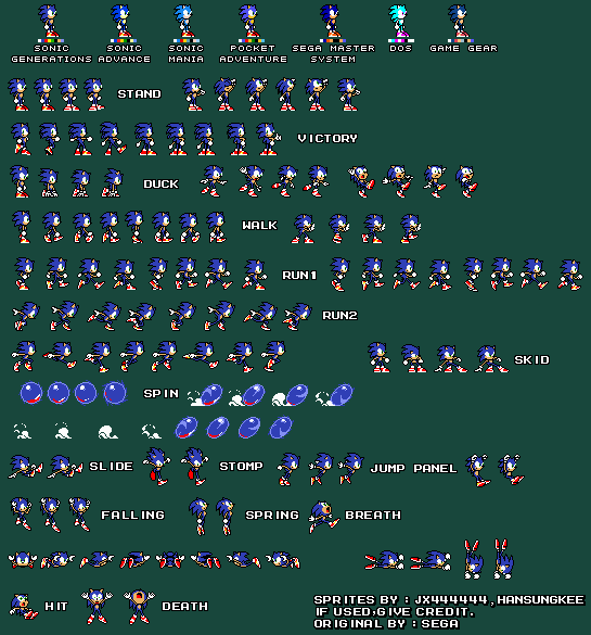 Custom / Edited - Sonic the Hedgehog Media Customs - Powerless Sonic ( Fleetway, Sonic Pocket Adventure-Style) - The Spriters Resource