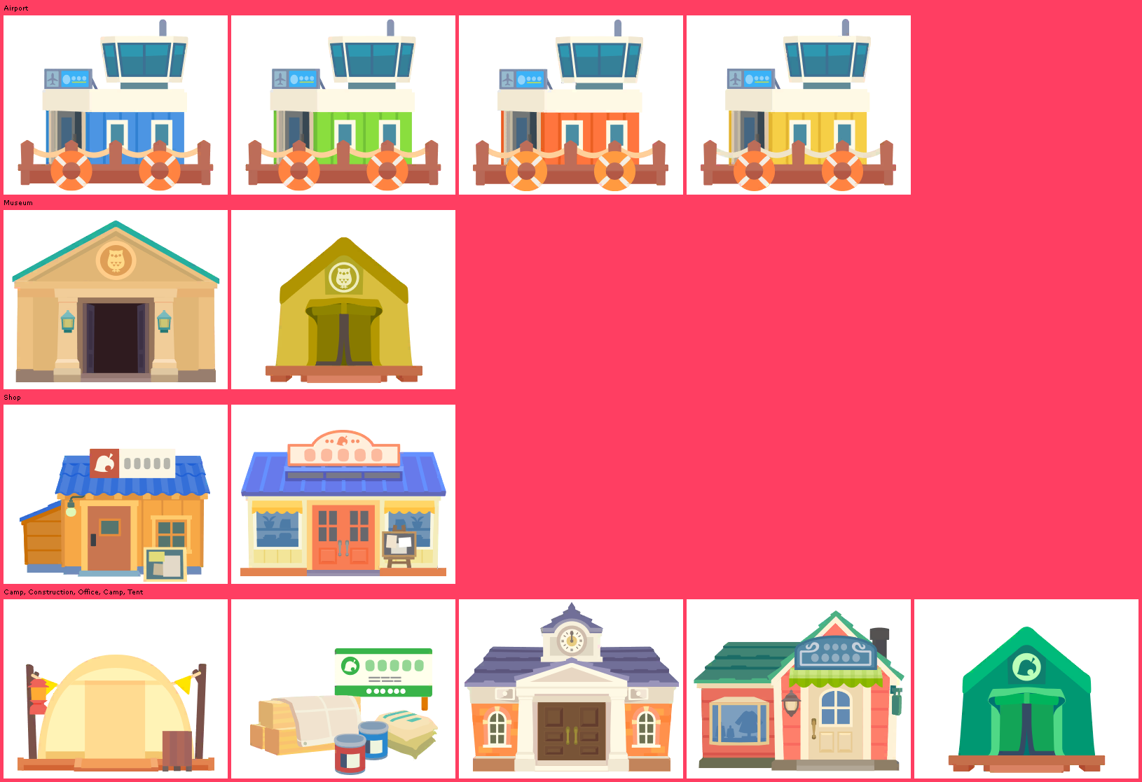 Animal Crossing: New Horizons - Building Icons