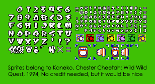 Chester Cheetah: Wild Wild Quest (USA) - Font & HUD