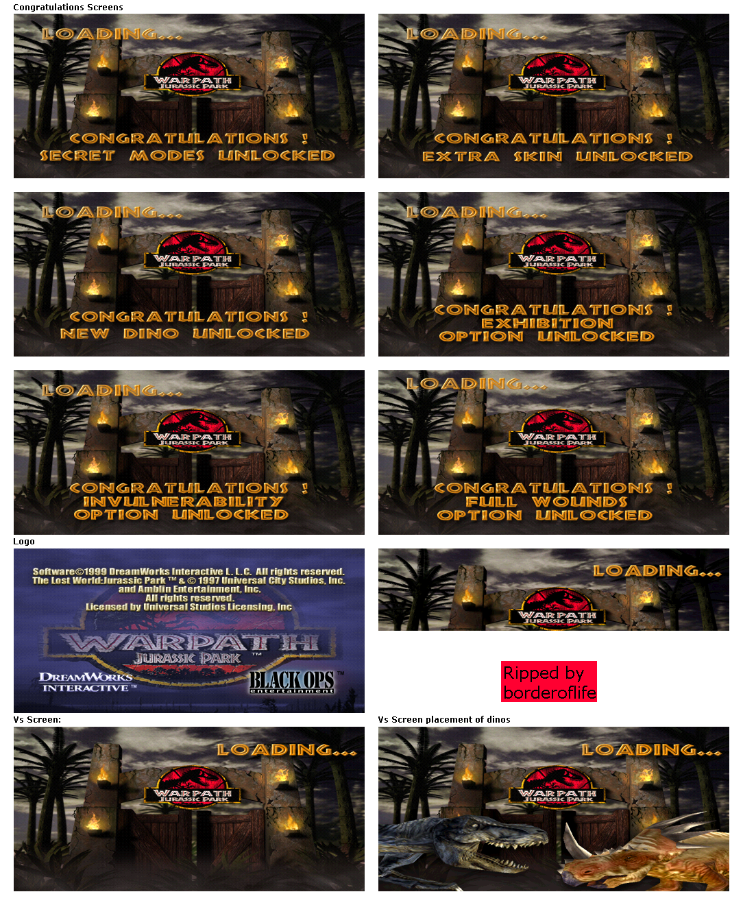 Warpath: Jurassic Park - Logo & Loading Screens