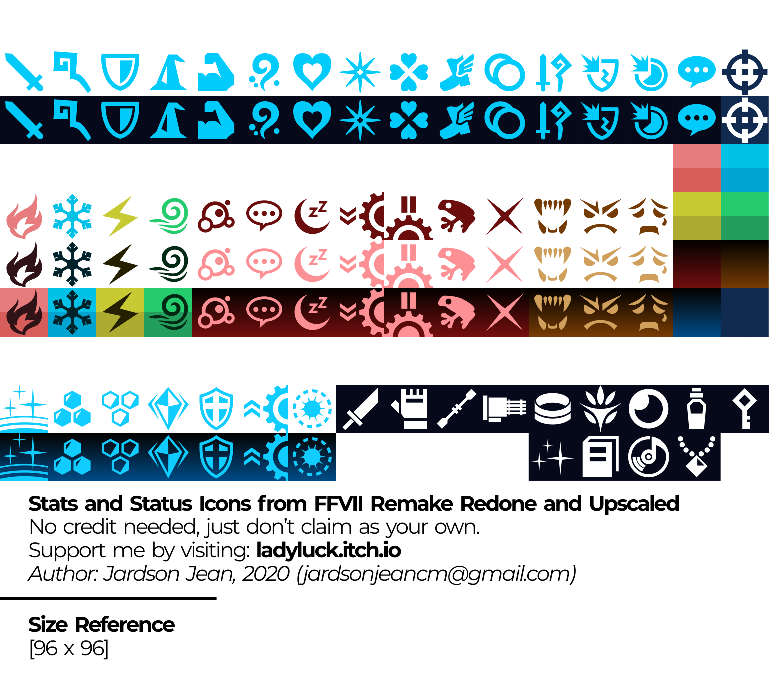 Stats & Status Icons (FFVII Remake)