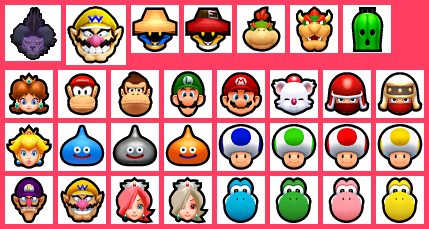 The Spriters Resource - Full Sheet View - Mario Sports Mix - Player Icons
